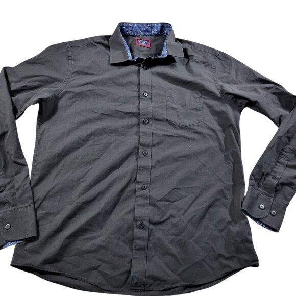 UNTUCKit Shirt Mens Large Black Slim Fit Button Up Long Sleeve Faded - Picture 1 of 8